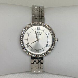 Cruise club women’s watch silver tone quartz analog round 34mm links running